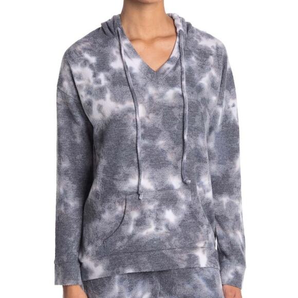 NWT MSRP $55 Theo & Spence Medium Tie Dye V-Neck Hoodie - Picture 1 of 8